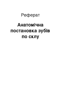 Реферат: Анатомічна постановка зубів по склу