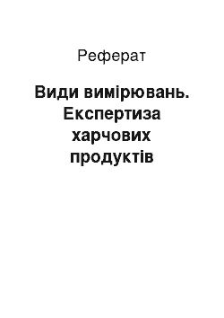 Реферат: Види вимірювань. Експертиза харчових продуктів