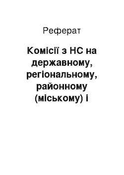 Реферат: Комісії з НС на державному, регіональному, районному (міському) і об'єктовому рівнях