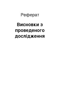 Реферат: Висновки з проведеного дослідження