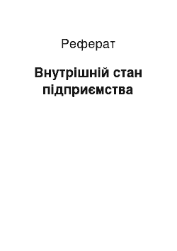 Реферат: Внутрішній стан підприємства