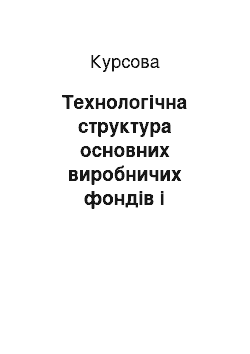 Курсовая: Технологічна структура основних виробничих фондів і ефективність виробництва підприємства