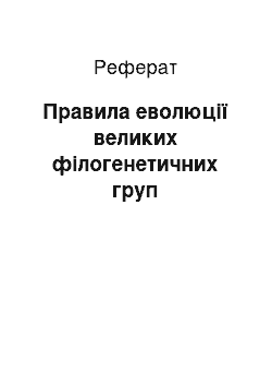 Реферат: Правила еволюції великих філогенетичних груп