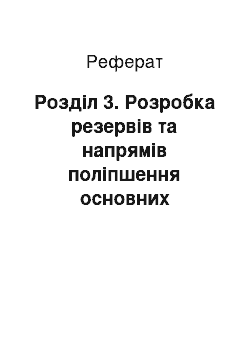 Реферат: Розділ 3. Розробка резервів та напрямів поліпшення основних результатів готелю в умовах конкуренції