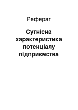 Реферат: Сутнісна характеристика потенціалу підприємства