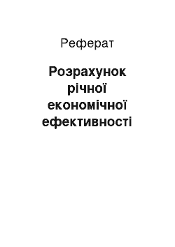 Реферат: Розрахунок річної економічної ефективності