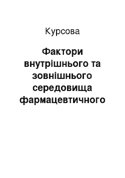 Курсовая: Фактори внутрішнього та зовнішнього середовища фармацевтичного підприємства