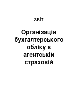 Отчёт: Організація бухгалтерського обліку в агентській страховій компанії «Автогард»