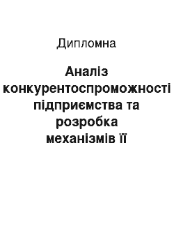 Дипломная: Аналіз конкурентоспроможності підприємства та розробка механізмів її підтримки на прикладі ПО «Сумський виробничий комбінат»