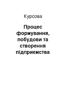 Курсовая: Процес формування, побудови та створення підприємства