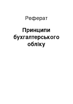 Реферат: Принципи бухгалтерського обліку