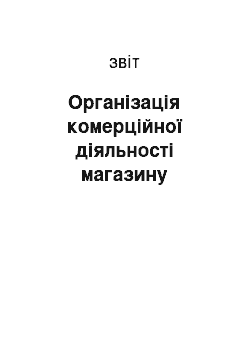 Отчёт: Організація комерційної діяльності магазину