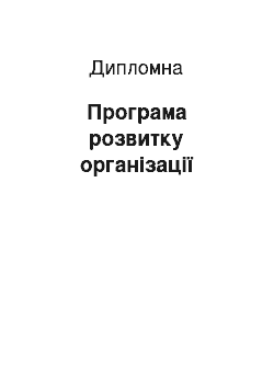 Дипломная: Програма розвитку організації