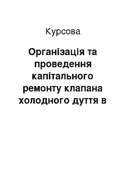 Курсовая: Організація та проведення капітального ремонту клапана холодного дуття в умовах доменного цеху