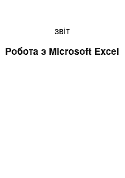 Отчёт: Робота з Microsoft Excel