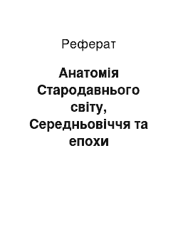 Реферат: Анатомія Стародавнього світу, Середньовіччя та епохи Відродження