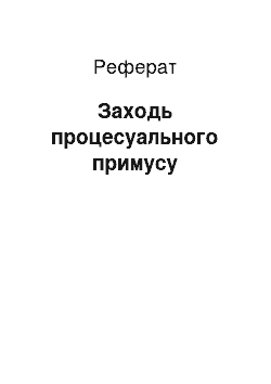 Реферат: Заходи процесуального примусу