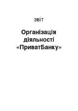 Отчёт: Організація діяльності «ПриватБанку»