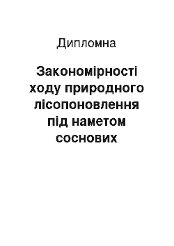 Дипломная: Закономірності ходу природного лісопоновлення під наметом соснових насаджень у Брецькому лісництві ДП «Корюківське лісове господарство»