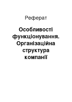 Реферат: Особливості функціонування. Організаційна структура компанії «МакДональдз»