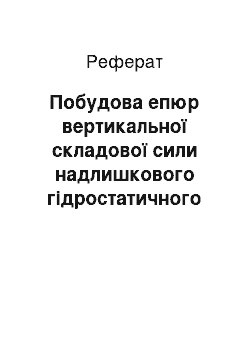 Реферат: Построение эпюр вертикальной составляющей силы избыточного гидростатического давления, действующего на грани плотины