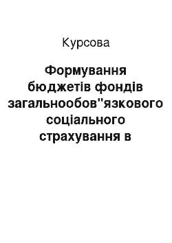 Курсовая: Формування бюджетів фондів загальнообов"язкового соціального страхування в Україні