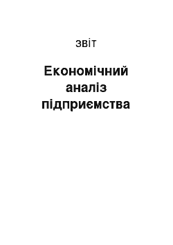 Отчёт: Економічний аналіз підприємства