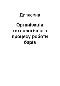 Дипломная: Організація технологічного процесу роботи барів