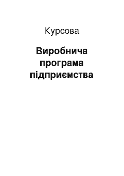 Курсовая: Виробнича програма підприємства