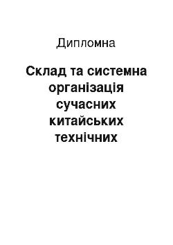 Дипломная: Склад та системна організація сучасних китайських технічних термінів