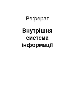 Реферат: Внутрішня система інформації