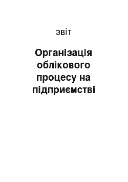 Отчёт: Організація облікового процесу на підприємстві