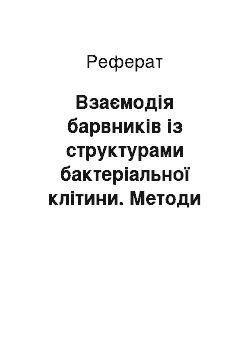 Реферат: Взаємодія барвників із структурами бактеріальної клітини. Методи фарбування