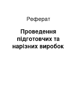 Реферат: Проведення підготовчих та нарізних виробок