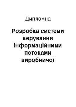 Дипломная: Розробка системи керування інформаційними потоками виробничої дільниці автоматики аглодоменного виробництва