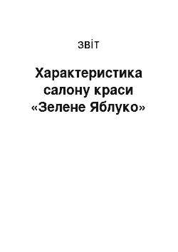 Отчёт: Характеристика салону краси «Зелене Яблуко»