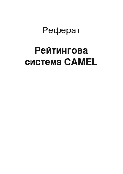 Реферат: Рейтингова система CAMEL