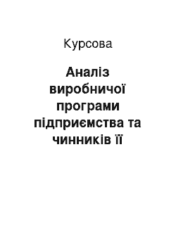 Курсовая: Аналіз виробничої програми підприємства та чинників її формування (на прикладі СФГ «Україна» Гребінківського району Полтавської області)