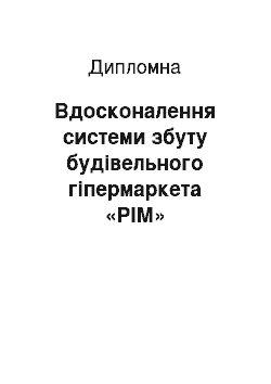 Дипломная: Вдосконалення системи збуту будівельного гіпермаркета «РІМ»