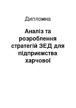 Дипломная: Аналіз та розроблення стратегій ЗЕД для підприємства харчової промисловості