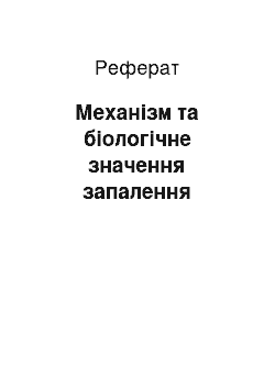 Реферат: Механізм та біологічне значення запалення