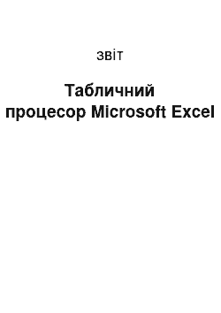 Отчёт: Табличный процессор Microsoft Excel