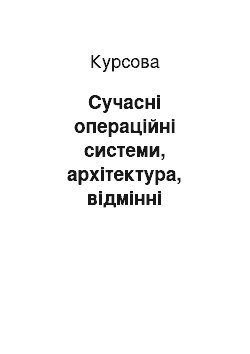 Курсовая: Сучасні операційні системи, архітектура, відмінні характеристики, функціональність, виробництво і перспективи розвитку