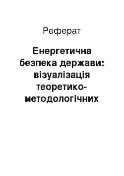 Реферат: Енергетична безпека держави: візуалізація теоретико-методологічних підходів до оцінки рівня