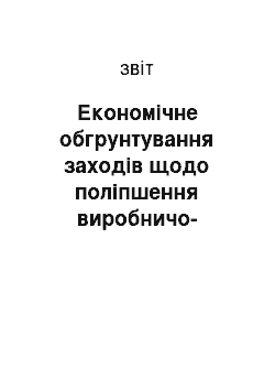 Отчёт: Економічне обгрунтування заходів щодо поліпшення виробничо-господарської діяльності підприємства ТОВ «Домосвіт»