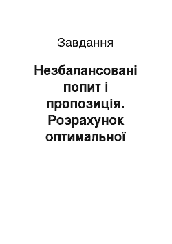 Задача: Незбалансовані попит і пропозиція. Розрахунок оптимальної кількості запасів