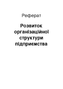 Реферат: Розвиток організаційної структури підприємства