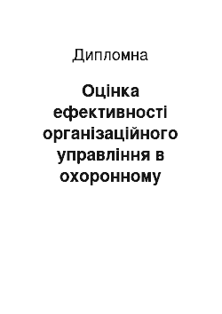 Дипломная: Оцінка ефективності організаційного управління в охоронному агентстві