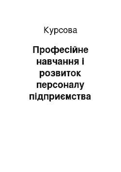 Курсовая: Професійне навчання і розвиток персоналу підприємства