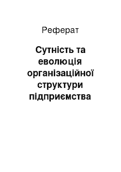 Реферат: Сутність та еволюція організаційної структури підприємства